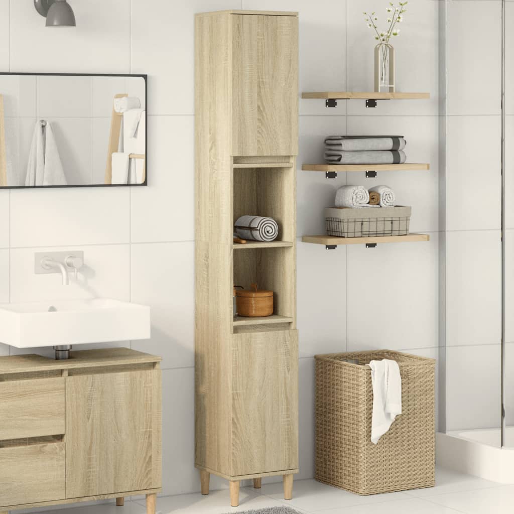 vidaXL Dulap de baie, stejar sonoma, 30x30x190 cm, lemn prelucrat vidaXL Dulap de baie, stejar sonoma, 30x30x190 cm, lemn prelucrat