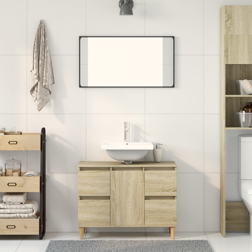 vidaXL Dulap de chiuvetă, stejar sonoma, 80x33x60 cm, lemn prelucrat vidaXL Dulap de chiuvetă, stejar sonoma, 80x33x60 cm, lemn prelucrat