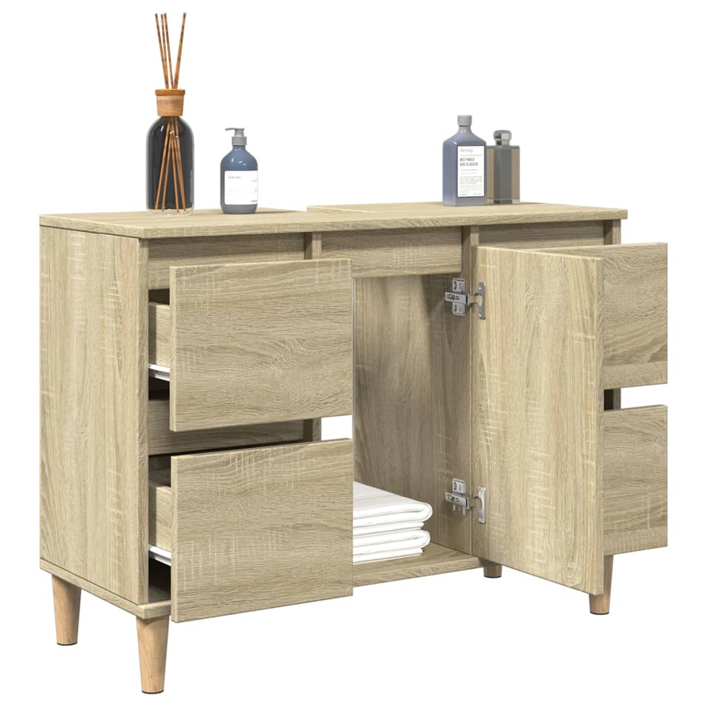 vidaXL Dulap de chiuvetă, stejar sonoma, 80x33x60 cm, lemn prelucrat vidaXL Dulap de chiuvetă, stejar sonoma, 80x33x60 cm, lemn prelucrat