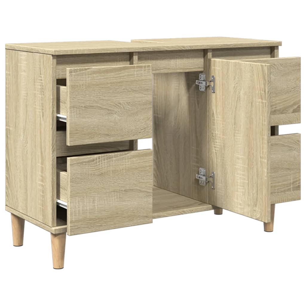 vidaXL Dulap de chiuvetă, stejar sonoma, 80x33x60 cm, lemn prelucrat vidaXL Dulap de chiuvetă, stejar sonoma, 80x33x60 cm, lemn prelucrat