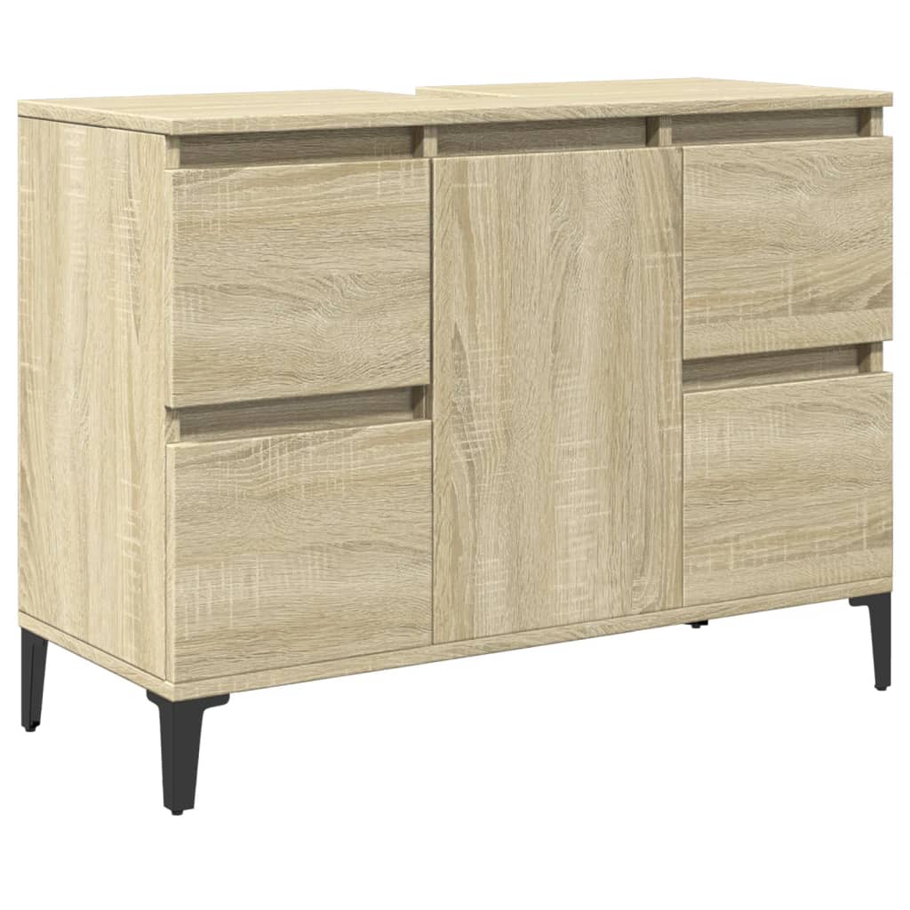 vidaXL Dulap de chiuvetă, stejar sonoma, 80x33x60 cm, lemn prelucrat vidaXL Dulap de chiuvetă, stejar sonoma, 80x33x60 cm, lemn prelucrat