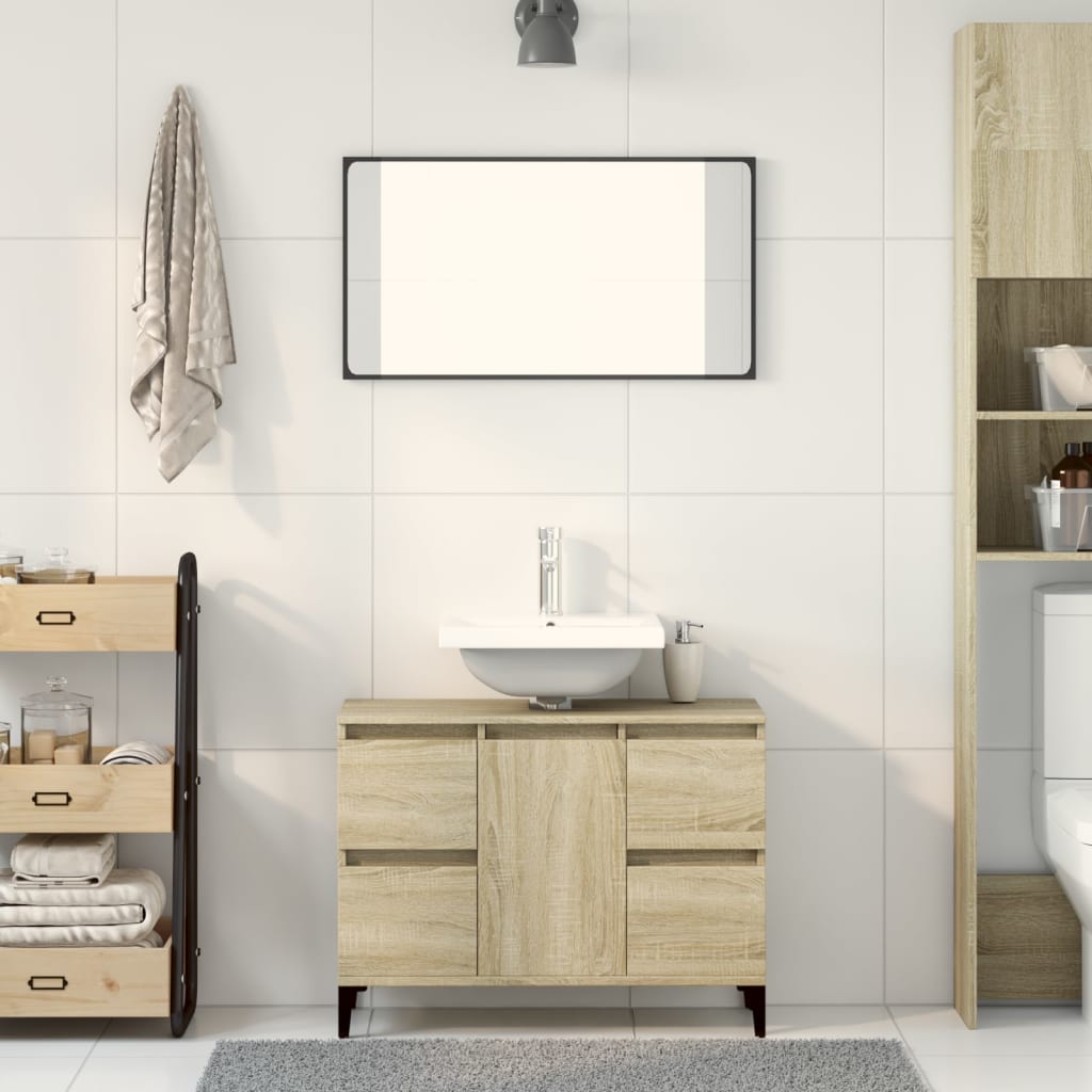 vidaXL Dulap de chiuvetă, stejar sonoma, 80x33x60 cm, lemn prelucrat vidaXL Dulap de chiuvetă, stejar sonoma, 80x33x60 cm, lemn prelucrat