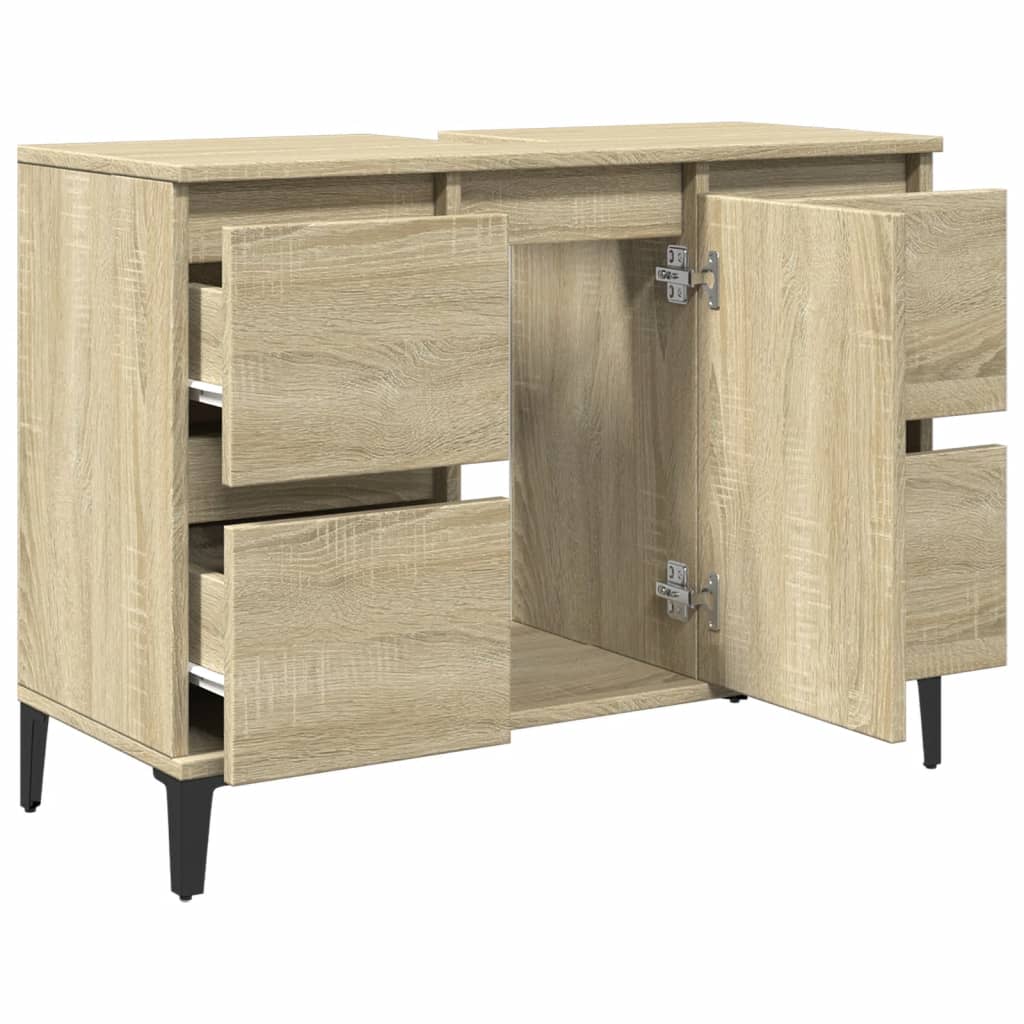 vidaXL Dulap de chiuvetă, stejar sonoma, 80x33x60 cm, lemn prelucrat vidaXL Dulap de chiuvetă, stejar sonoma, 80x33x60 cm, lemn prelucrat