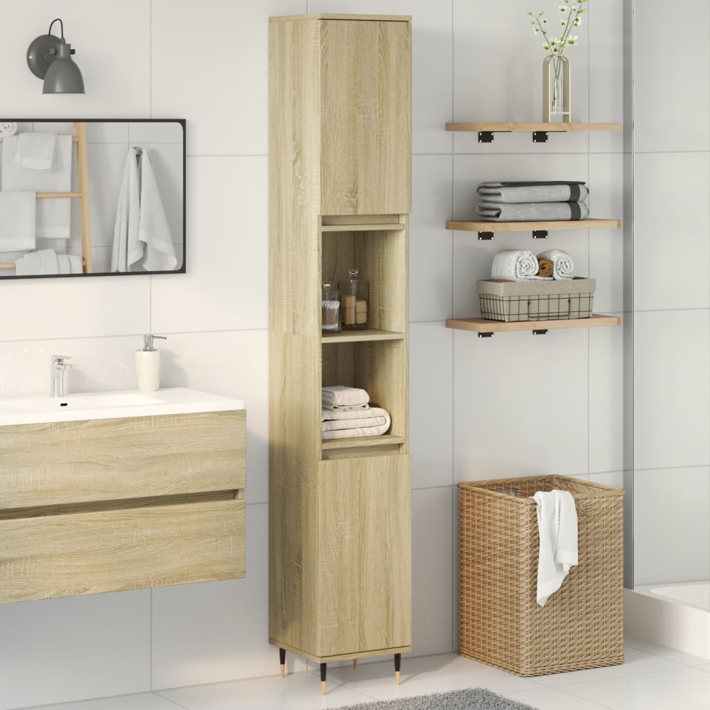 vidaXL Dulap de baie, stejar sonoma, 30x30x190 cm, lemn prelucrat vidaXL Dulap de baie, stejar sonoma, 30x30x190 cm, lemn prelucrat
