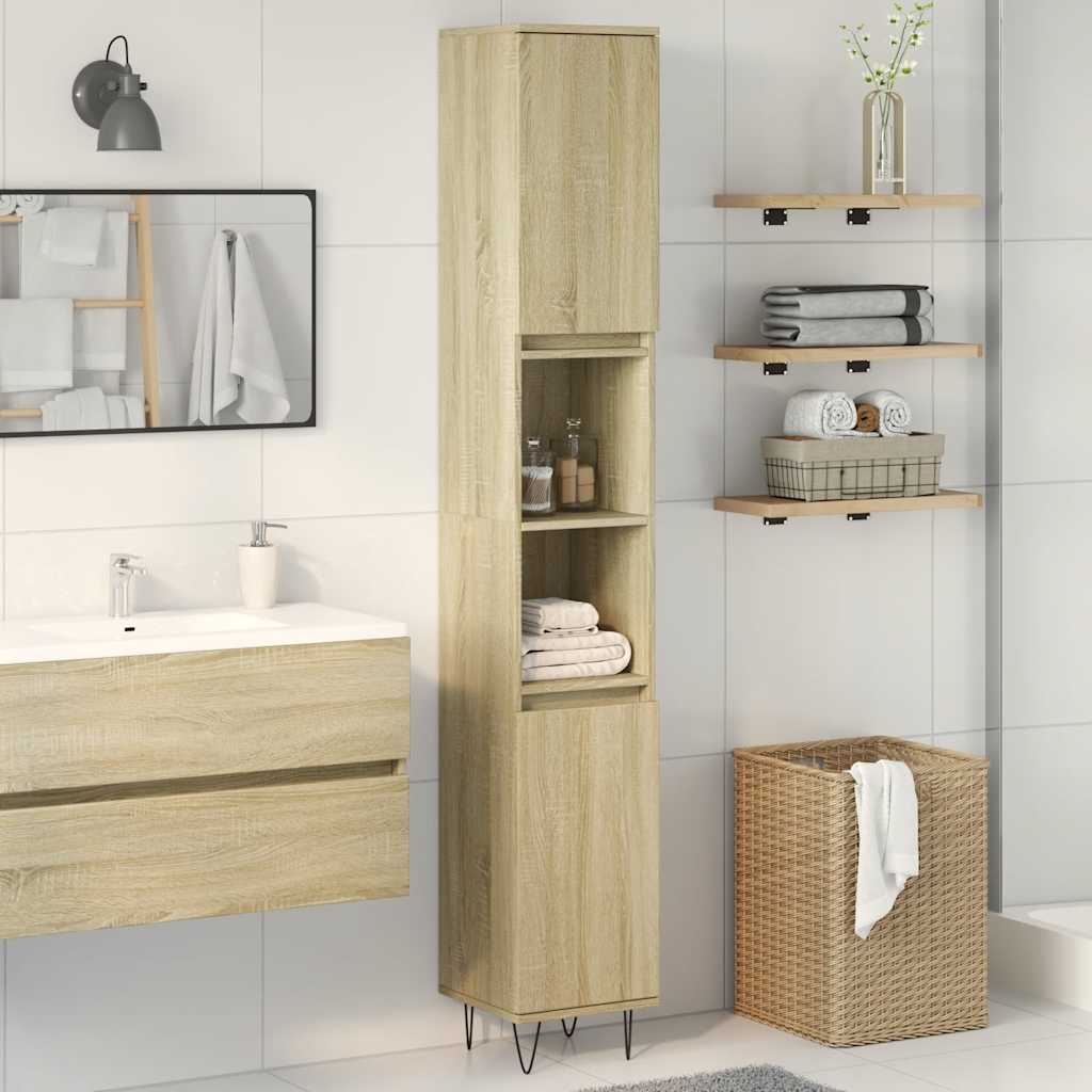 vidaXL Dulap de baie, stejar sonoma, 30x30x190 cm, lemn prelucrat vidaXL Dulap de baie, stejar sonoma, 30x30x190 cm, lemn prelucrat