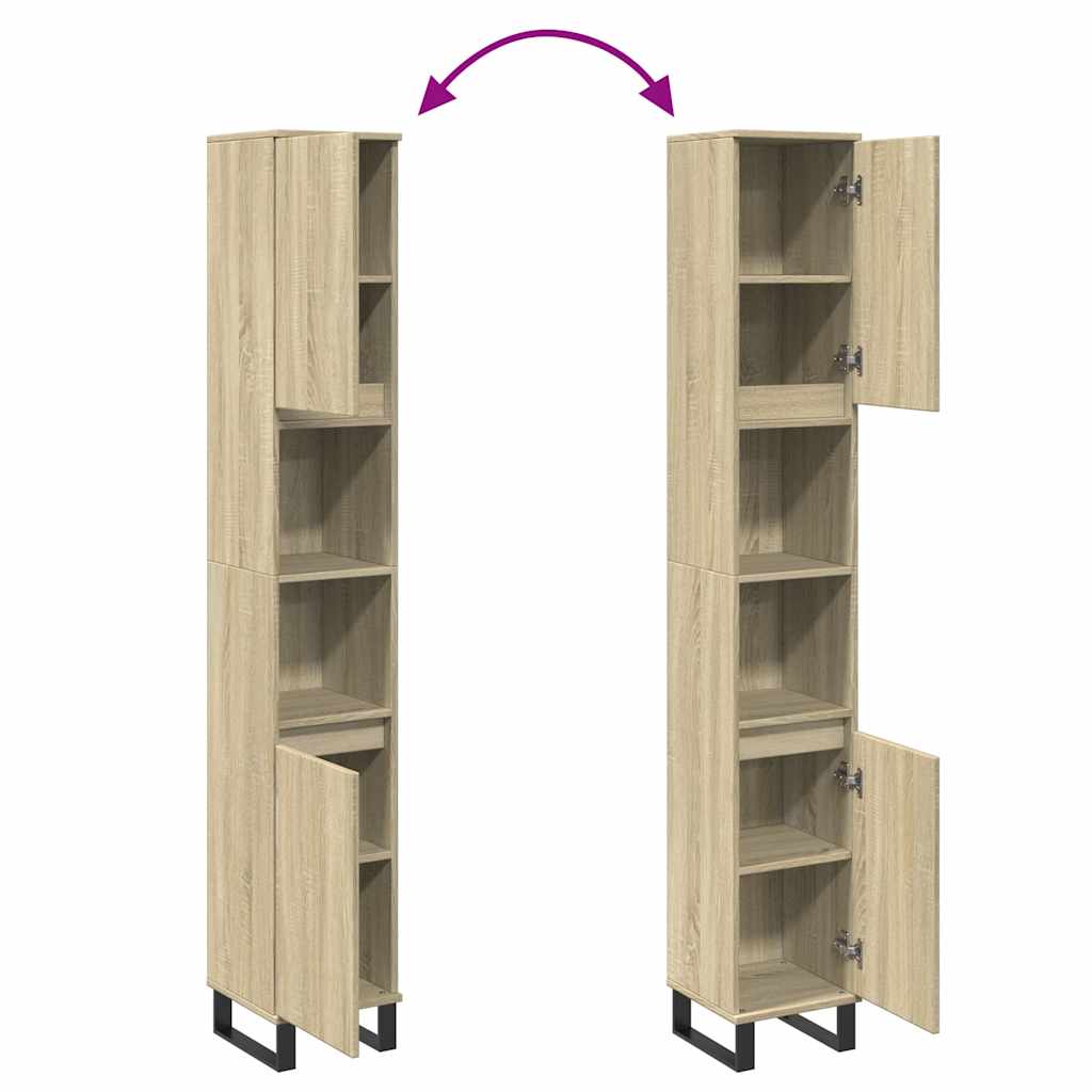 vidaXL Dulap de baie, stejar sonoma, 30x30x190 cm, lemn prelucrat vidaXL Dulap de baie, stejar sonoma, 30x30x190 cm, lemn prelucrat