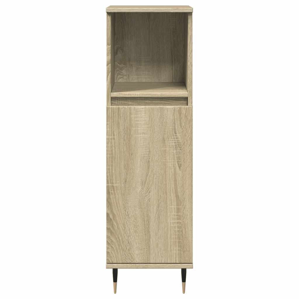 vidaXL Dulap de baie, stejar sonoma, 30x30x100 cm, lemn prelucrat