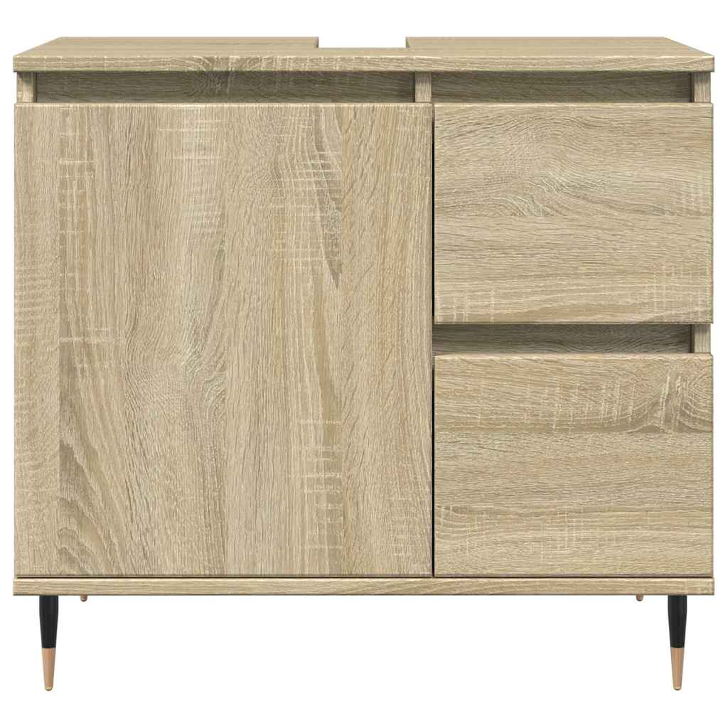 vidaXL Dulap de chiuvetă baie stejar sonoma 65x33x60 cm lemn prelucrat vidaXL Dulap de chiuvetă baie stejar sonoma 65x33x60 cm lemn prelucrat