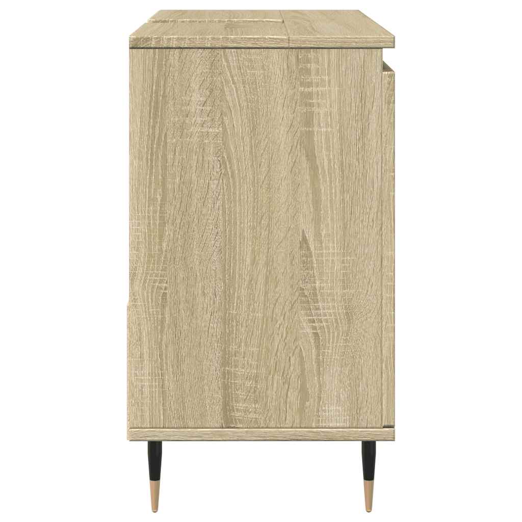 vidaXL Dulap de chiuvetă baie stejar sonoma 65x33x60 cm lemn prelucrat vidaXL Dulap de chiuvetă baie stejar sonoma 65x33x60 cm lemn prelucrat