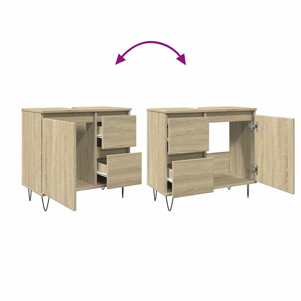 vidaXL Dulap de baie, stejar sonoma, 65x33x60 cm, lemn prelucrat vidaXL Dulap de baie, stejar sonoma, 65x33x60 cm, lemn prelucrat