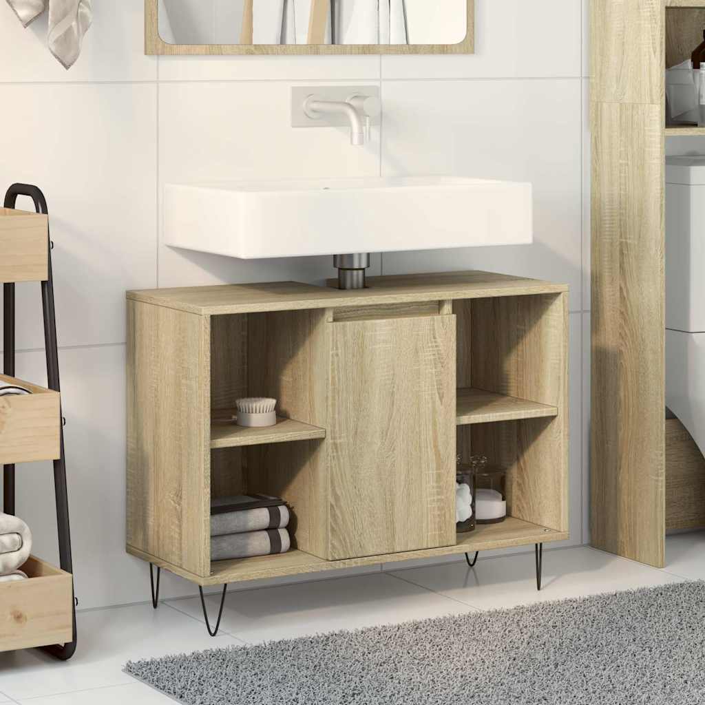vidaXL Dulap pentru baie, stejar sonoma, 80x33x60 cm, lemn compozit vidaXL Dulap pentru baie, stejar sonoma, 80x33x60 cm, lemn compozit