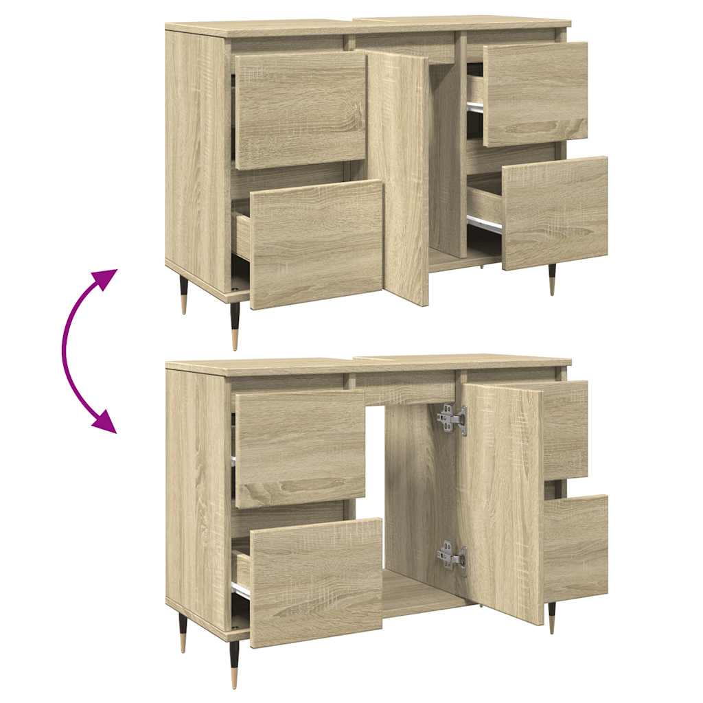 vidaXL Dulap pentru baie, stejar sonoma, 80x33x60 cm, lemn compozit vidaXL Dulap pentru baie, stejar sonoma, 80x33x60 cm, lemn compozit