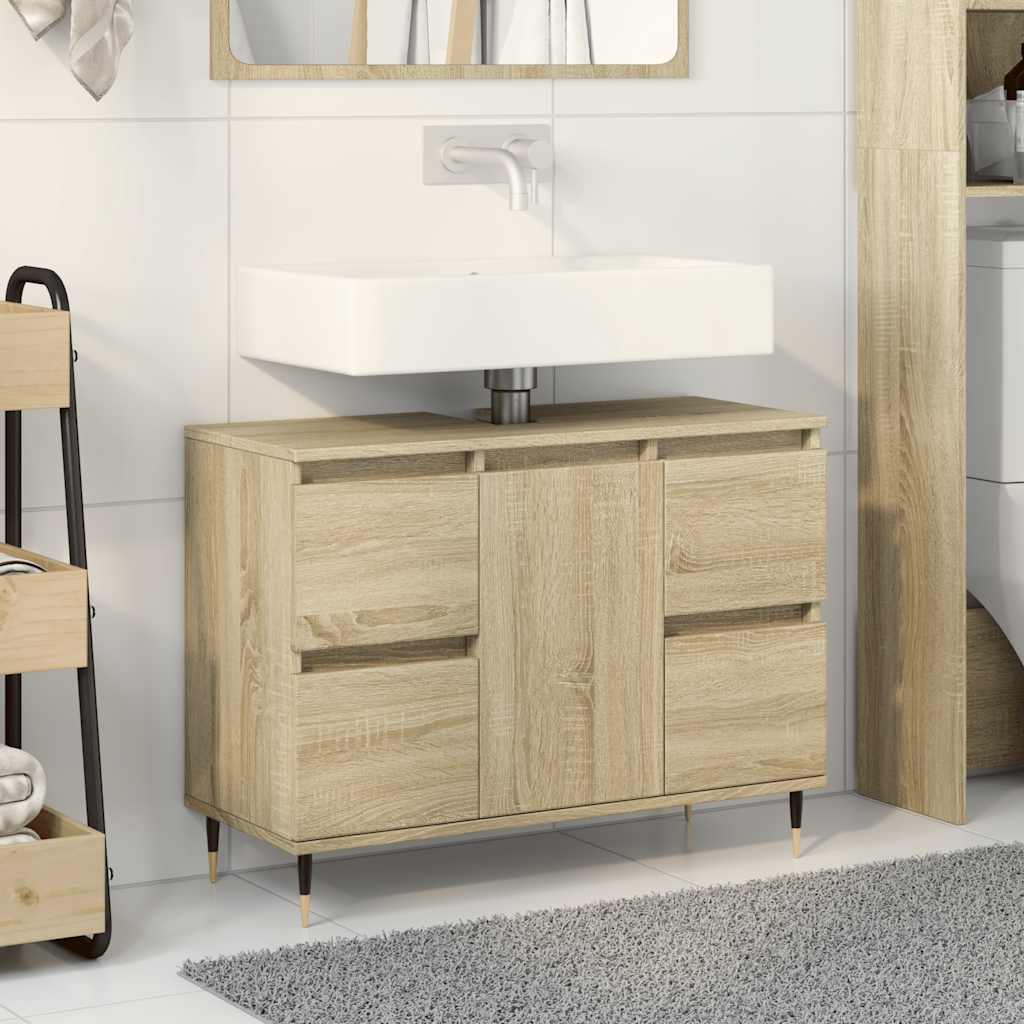 vidaXL Dulap pentru baie, stejar sonoma, 80x33x60 cm, lemn compozit vidaXL Dulap pentru baie, stejar sonoma, 80x33x60 cm, lemn compozit