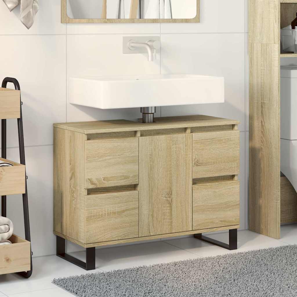 vidaXL Dulap pentru baie, stejar sonoma, 80x33x60 cm, lemn compozit vidaXL Dulap pentru baie, stejar sonoma, 80x33x60 cm, lemn compozit