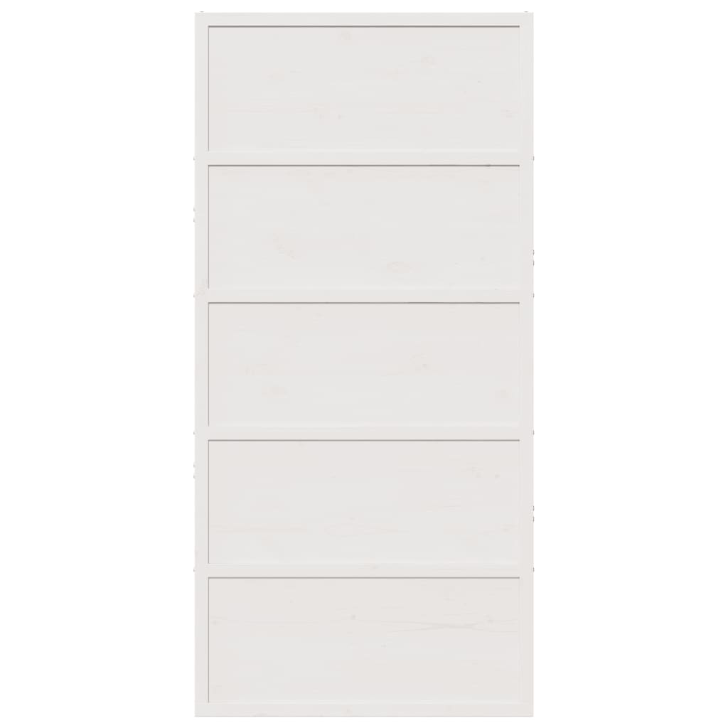 vidaXL Ușă de hambar, alb, 100x208 cm, lemn masiv de pin