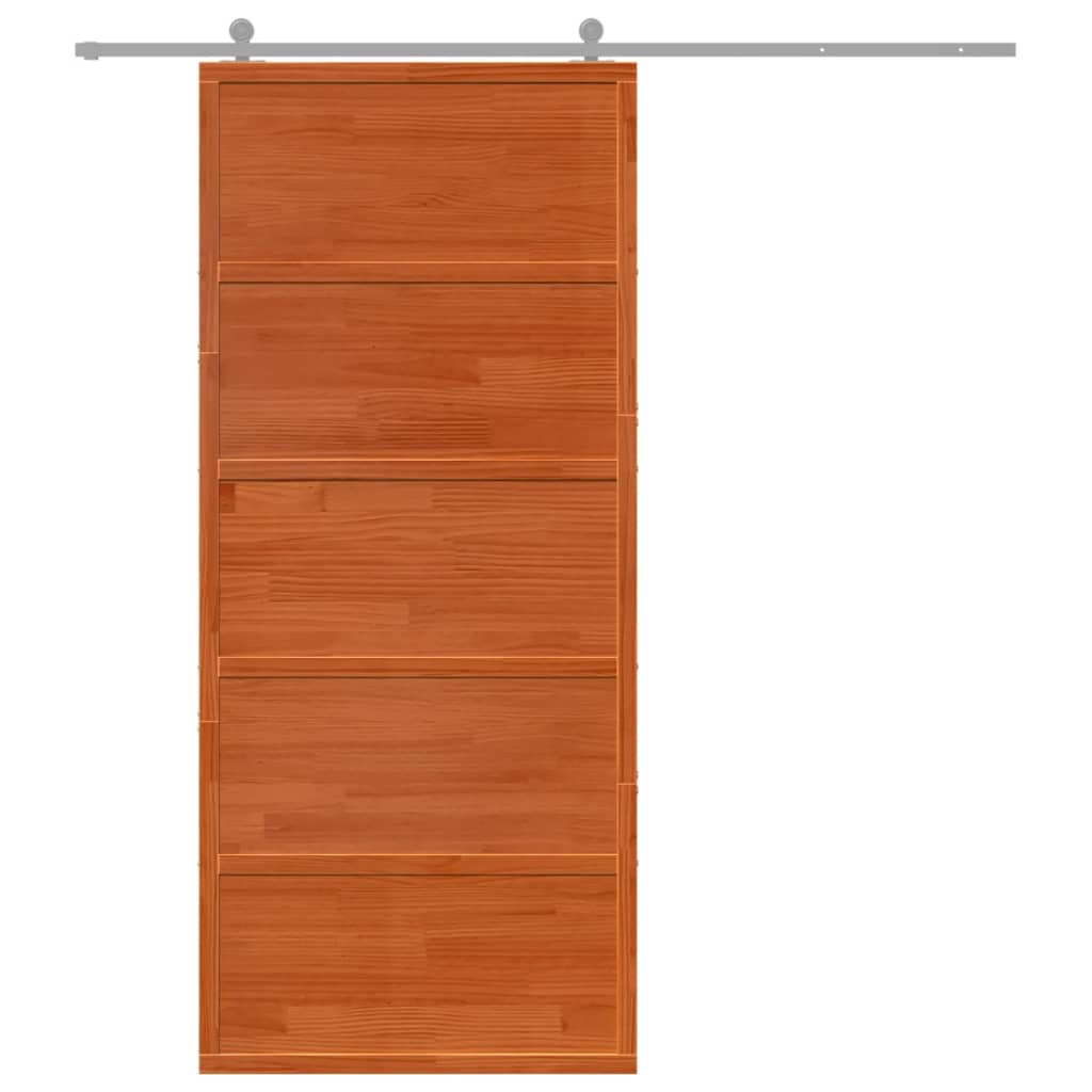 vidaXL Ușă de hambar, maro ceruit, 90x208 cm, lemn masiv de pin