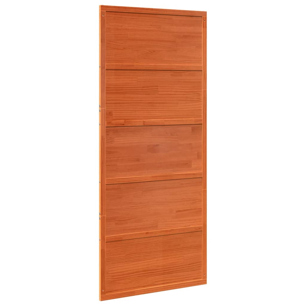 vidaXL Ușă de hambar, maro ceruit, 90x208 cm, lemn masiv de pin