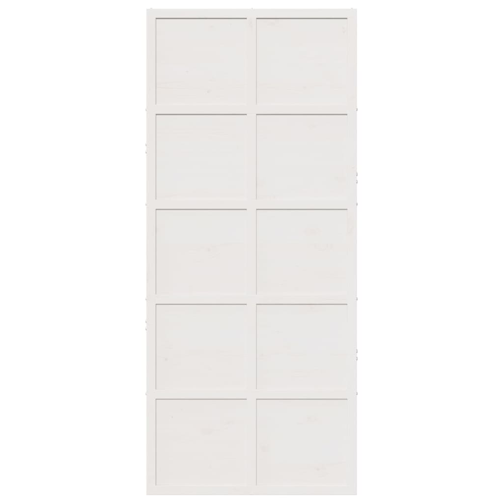 vidaXL Ușă de hambar, alb, 90x208 cm, lemn masiv de pin vidaXL Ușă de hambar, alb, 90x208 cm, lemn masiv de pin