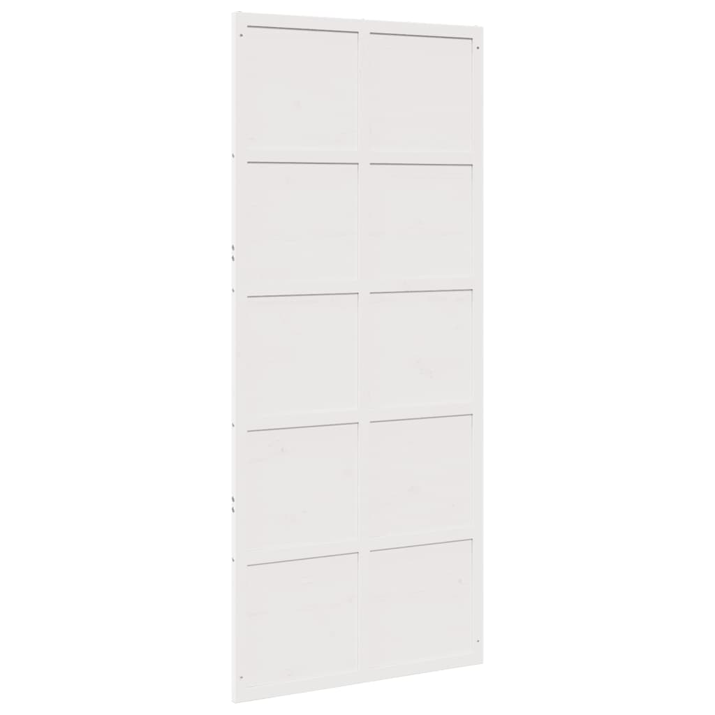 vidaXL Ușă de hambar, alb, 90x208 cm, lemn masiv de pin vidaXL Ușă de hambar, alb, 90x208 cm, lemn masiv de pin