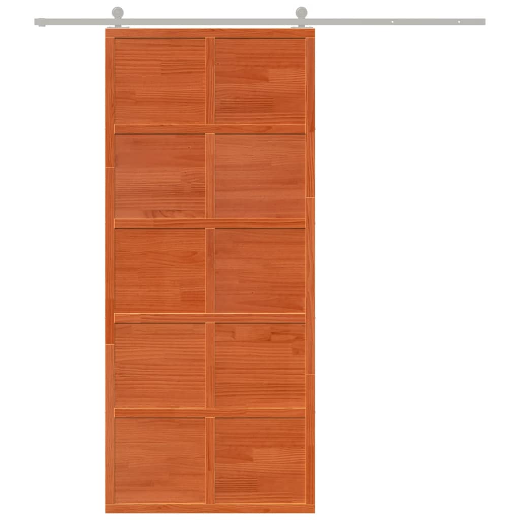 vidaXL Ușă de hambar, maro ceruit, 90x208 cm, lemn masiv de pin