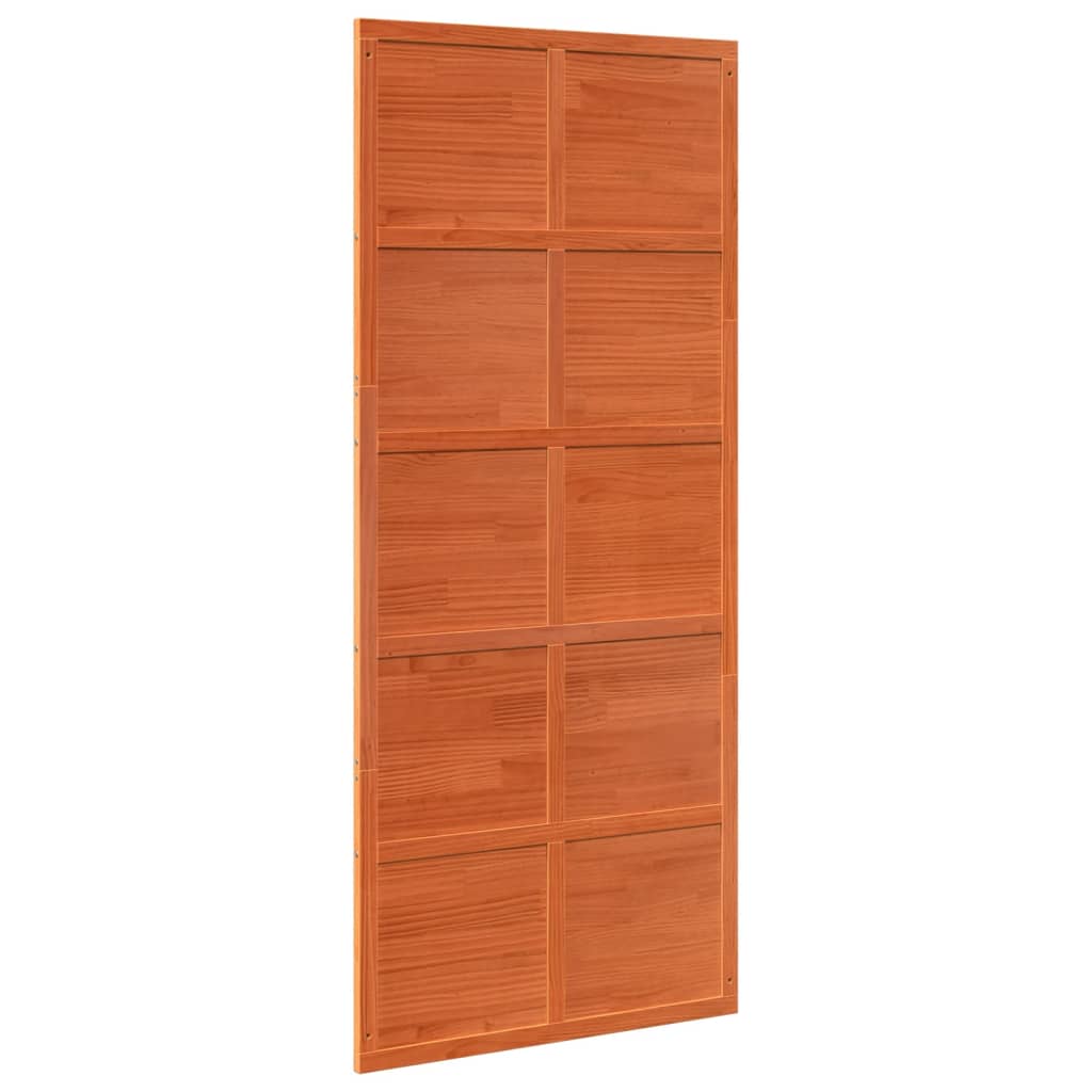 vidaXL Ușă de hambar, maro ceruit, 90x208 cm, lemn masiv de pin