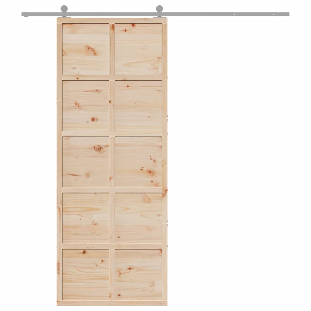 vidaXL Ușă de hambar, 80x208 cm, lemn masiv de pin