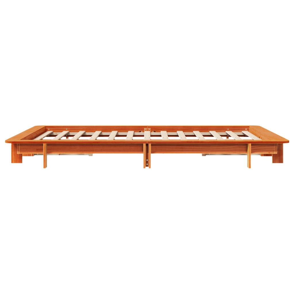 vidaXL Cadru de pat fără saltea, maro ceruit 150x200 cm lemn masiv pin vidaXL Cadru de pat fără saltea, maro ceruit 150x200 cm lemn masiv pin
