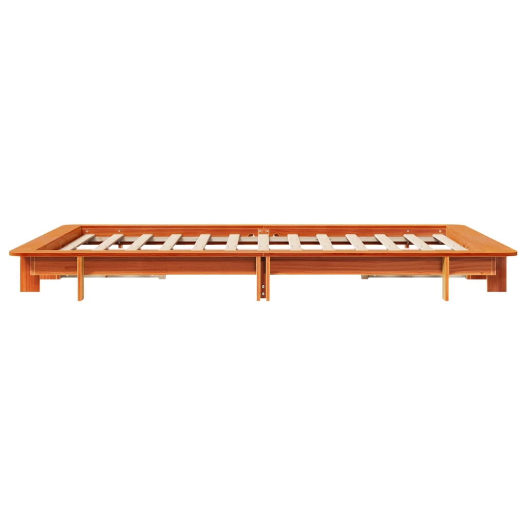 vidaXL Cadru de pat fără saltea, maro ceruit 140x200 cm lemn masiv pin vidaXL Cadru de pat fără saltea, maro ceruit 140x200 cm lemn masiv pin