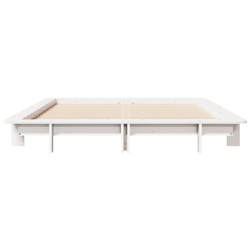 vidaXL Cadru de pat fără saltea, alb, 120x200 cm, lemn masiv pin vidaXL Cadru de pat fără saltea, alb, 120x200 cm, lemn masiv pin