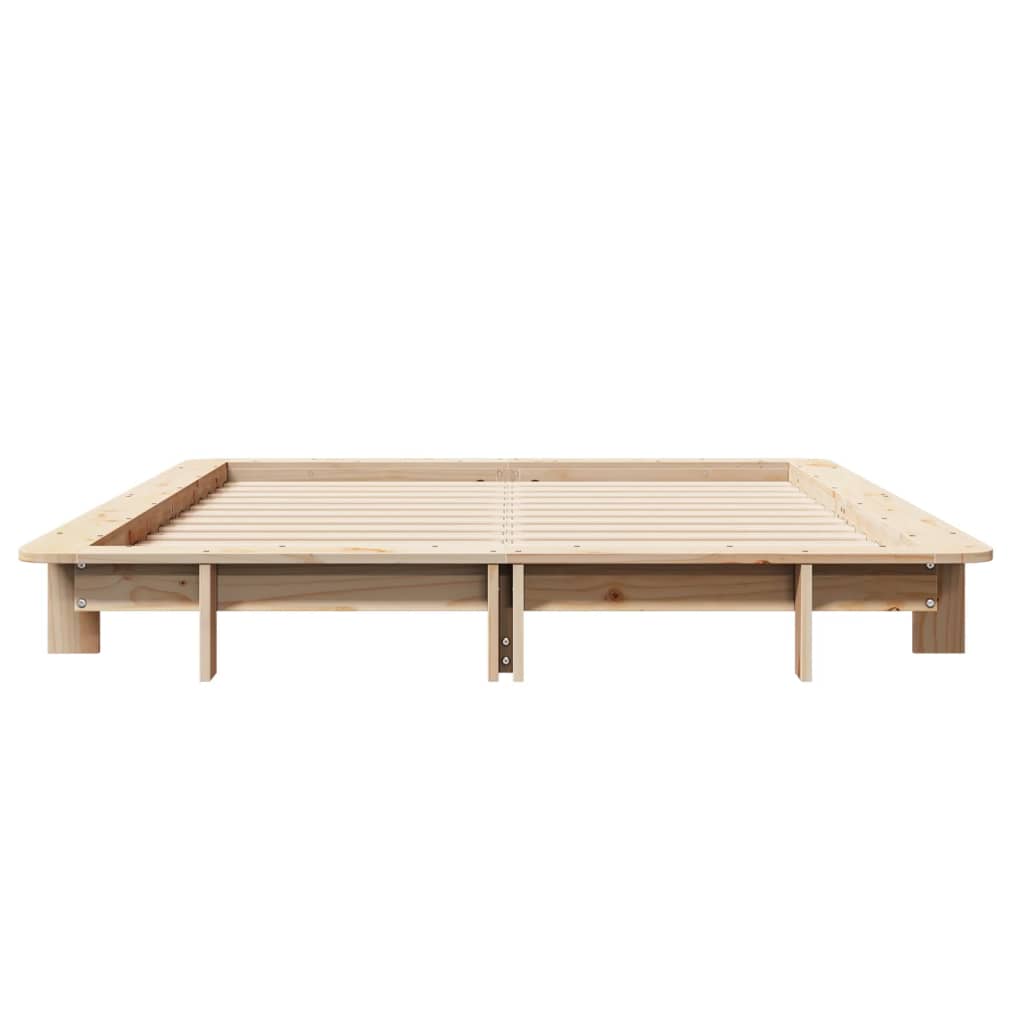 vidaXL Cadru de pat fără saltea, 140x190 cm, lemn masiv de pin vidaXL Cadru de pat fără saltea, 140x190 cm, lemn masiv de pin