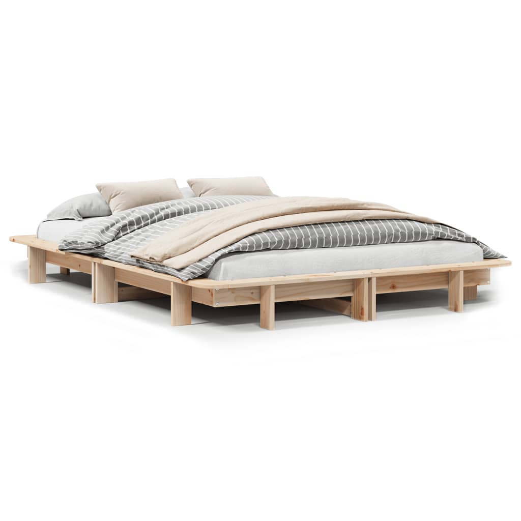 vidaXL Cadru de pat fără saltea, 120x190 cm, lemn masiv pin vidaXL Cadru de pat fără saltea, 120x190 cm, lemn masiv pin