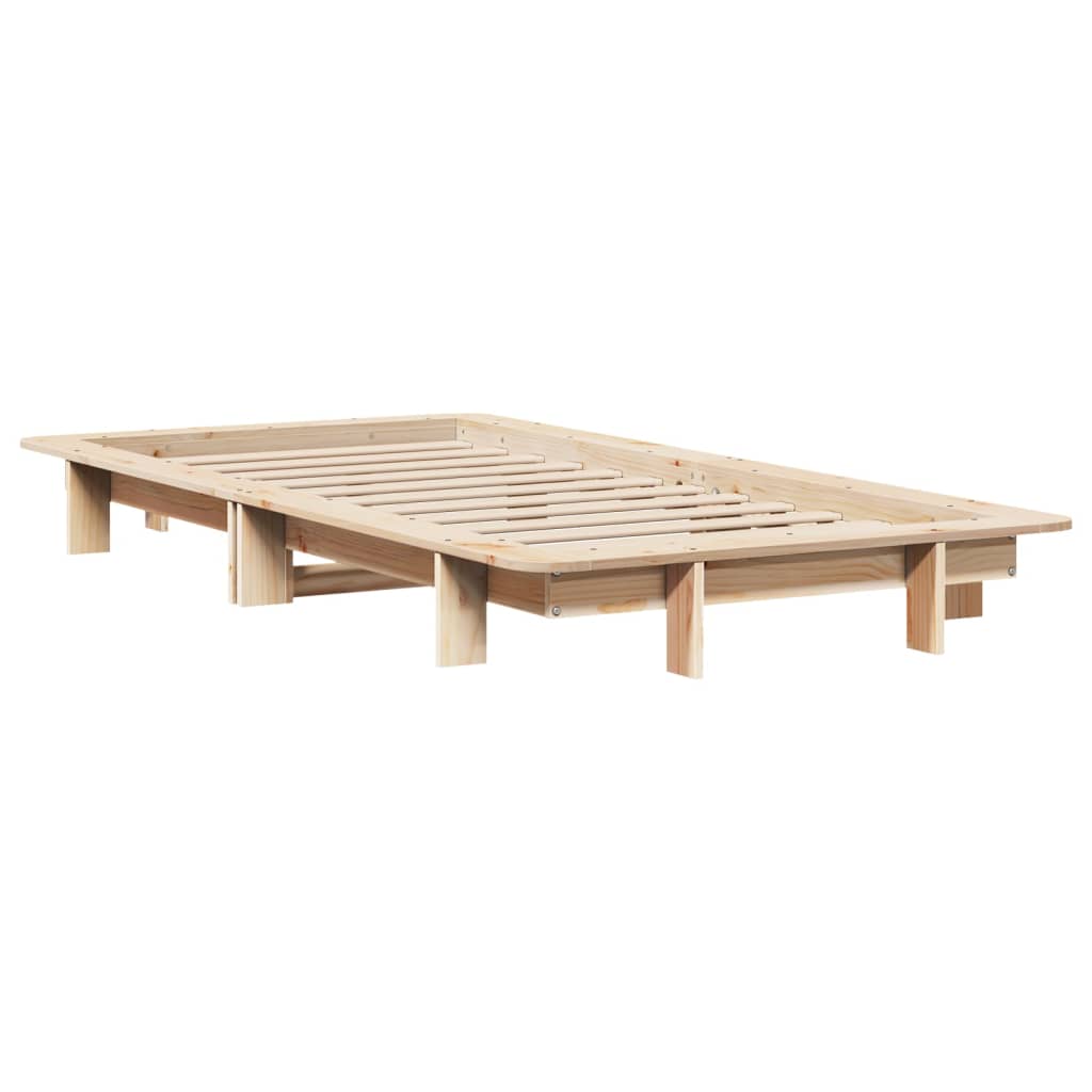 vidaXL Cadru de pat fără saltea, 75x190 cm, lemn masiv de pin