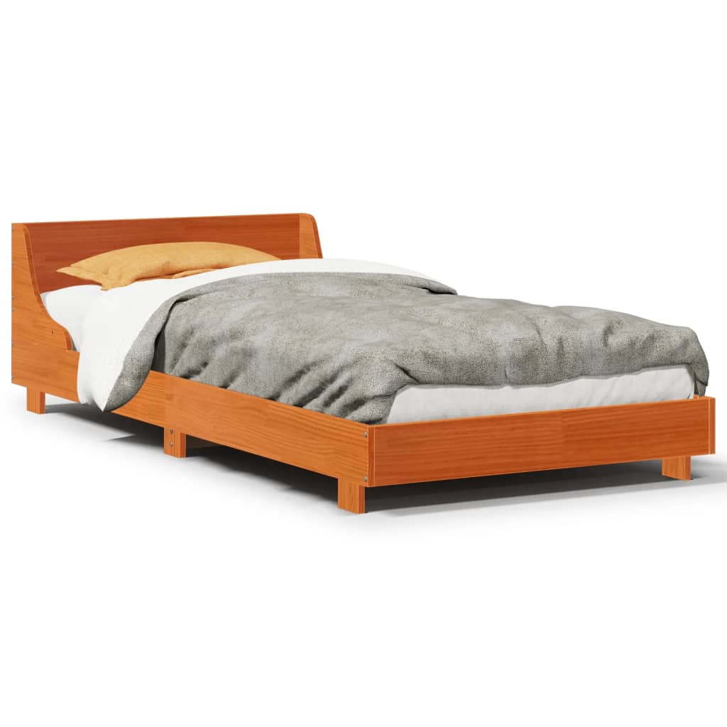 vidaXL Pat de zi fără saltea, maro ceruit, 90x200 cm, lemn masiv pin vidaXL Pat de zi fără saltea, maro ceruit, 90x200 cm, lemn masiv pin