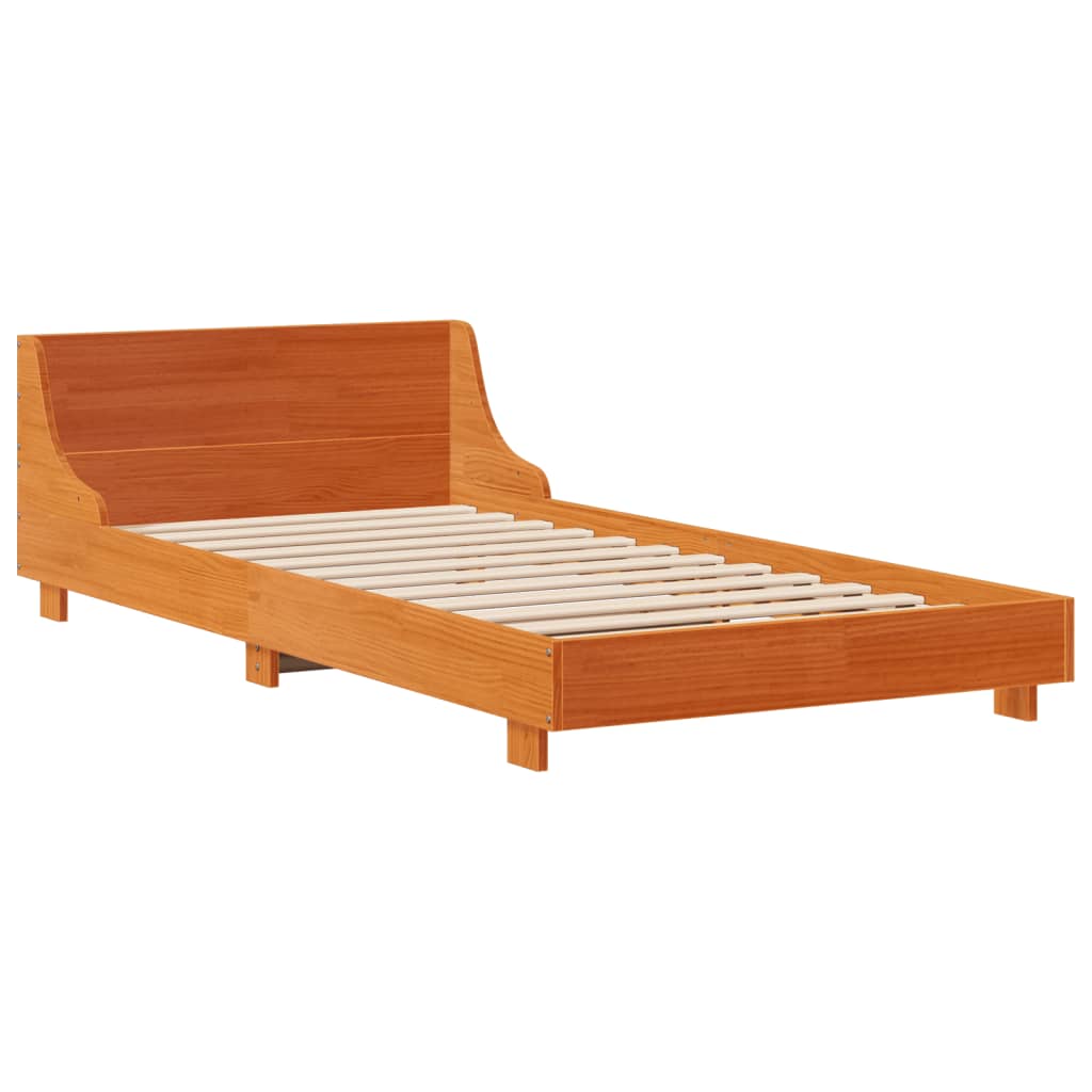 vidaXL Pat de zi fără saltea, maro ceruit, 90x200 cm, lemn masiv pin vidaXL Pat de zi fără saltea, maro ceruit, 90x200 cm, lemn masiv pin