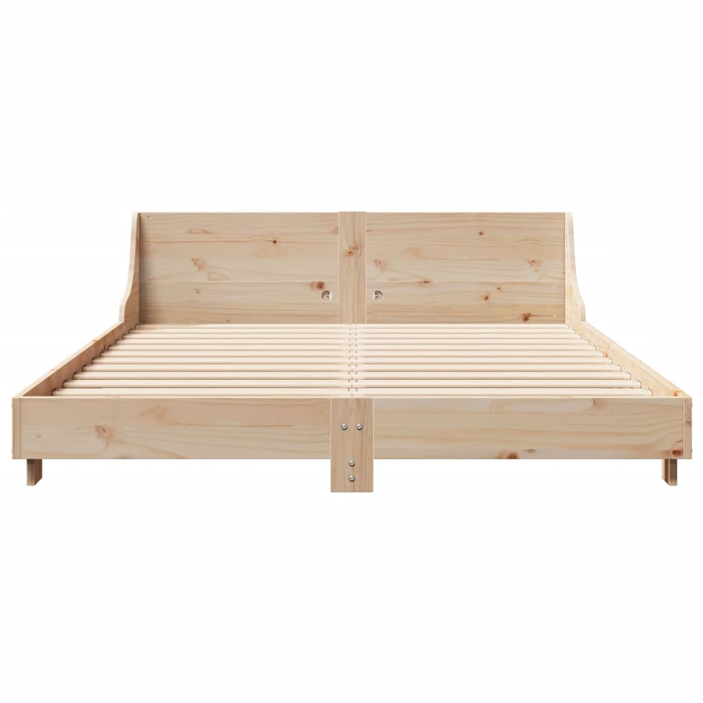 vidaXL Cadru de pat fără saltea, 140x190 cm, lemn masiv de pin vidaXL Cadru de pat fără saltea, 140x190 cm, lemn masiv de pin