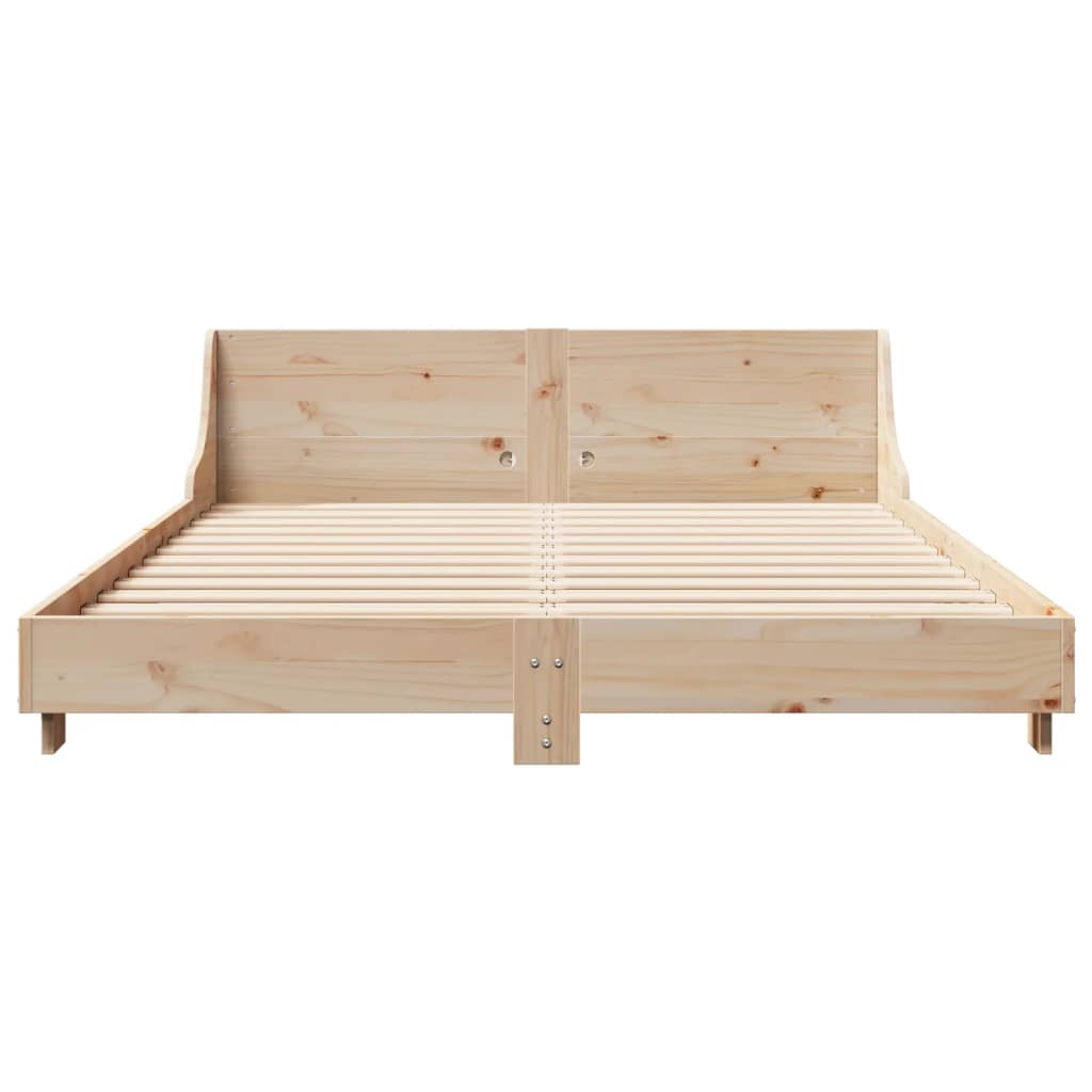 vidaXL Cadru de pat fără saltea, 135x190 cm, lemn masiv de pin