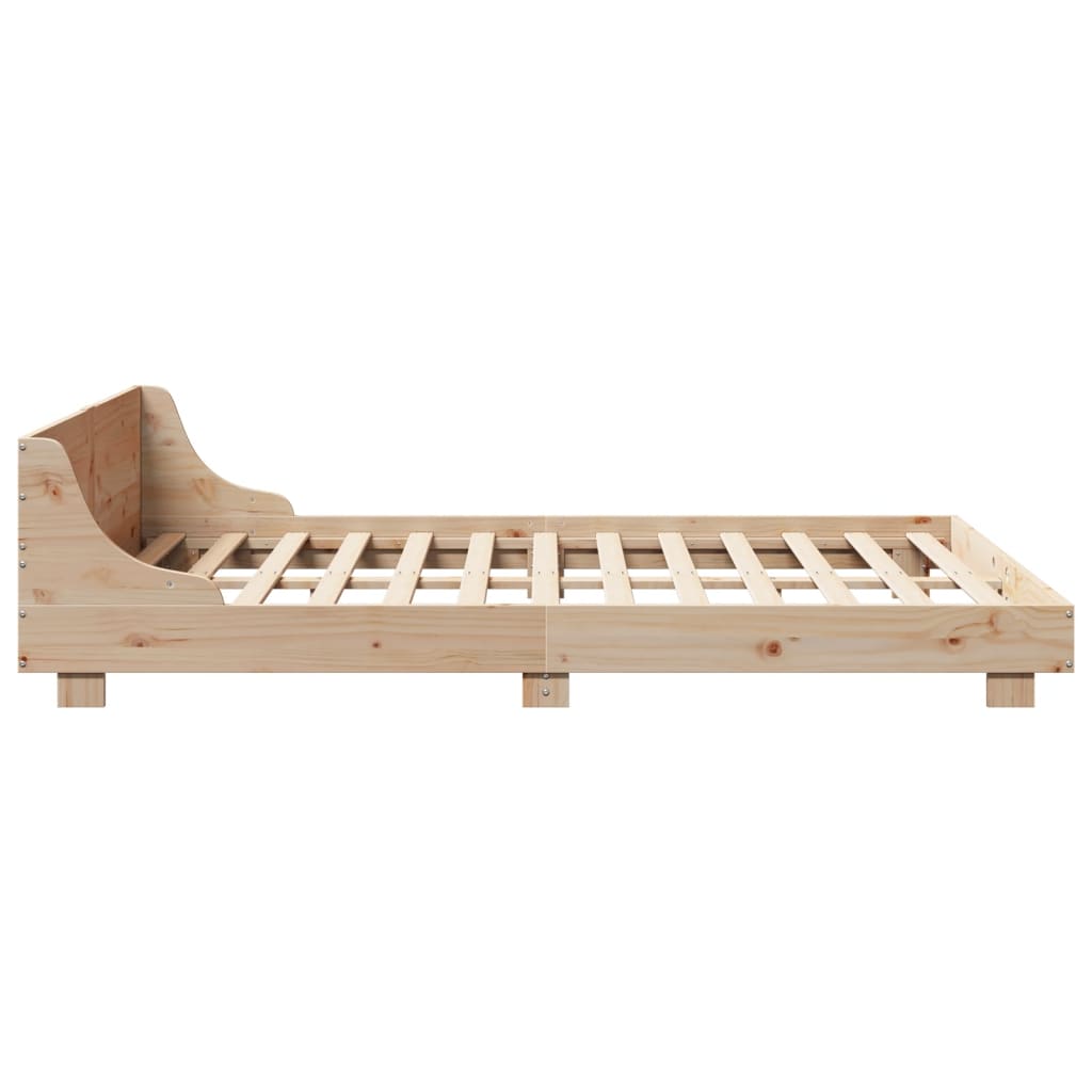 vidaXL Cadru de pat fără saltea, 135x190 cm, lemn masiv de pin