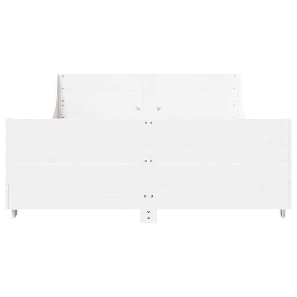 vidaXL Cadru de pat fără saltea, alb, 120x200 cm, lemn masiv pin vidaXL Cadru de pat fără saltea, alb, 120x200 cm, lemn masiv pin