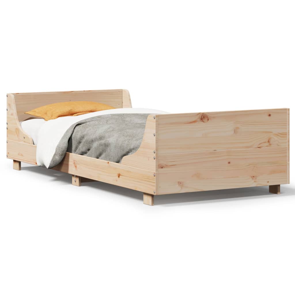 vidaXL Cadru de pat fără saltea, 90x200 cm, lemn masiv pin
