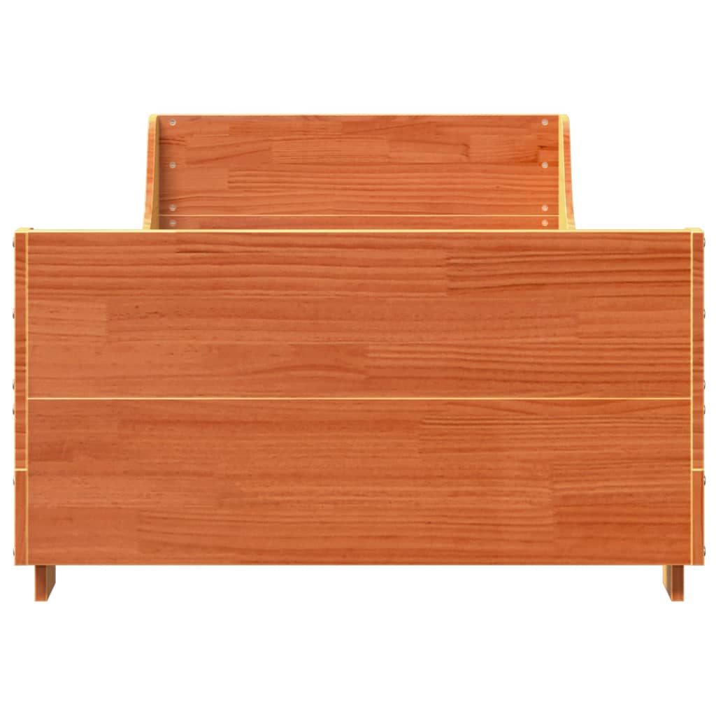 vidaXL Pat de zi fără saltea, maro ceruit, 90x200 cm, lemn masiv pin