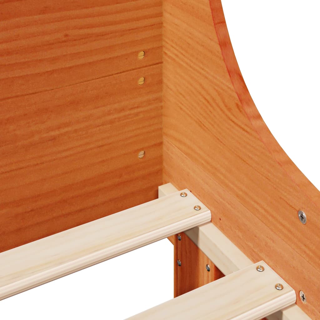 vidaXL Pat de zi fără saltea, maro ceruit, 90x200 cm, lemn masiv pin