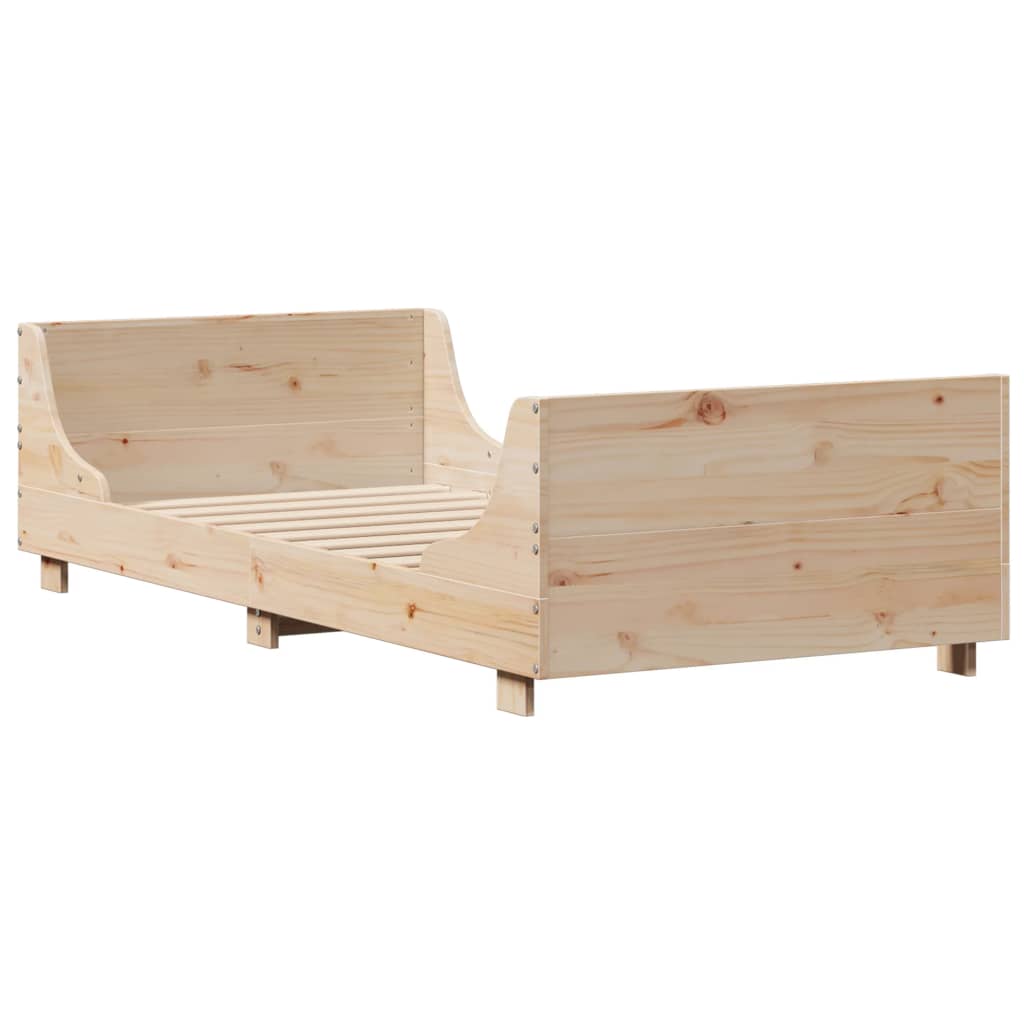 vidaXL Cadru de pat fără saltea, 75x190 cm, lemn masiv de pin