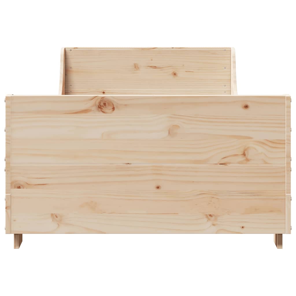 vidaXL Cadru de pat fără saltea, 75x190 cm, lemn masiv de pin