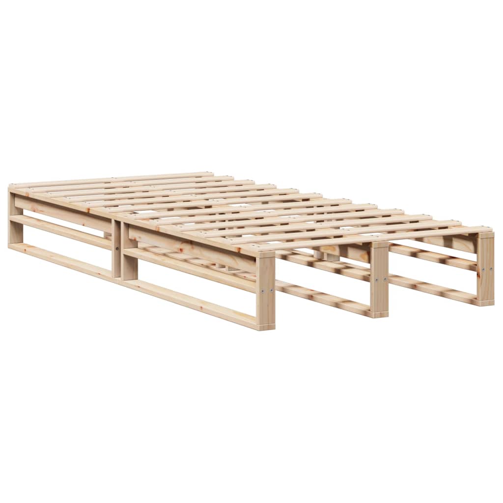 vidaXL Cadru de pat fără saltea, 75x190 cm, lemn masiv de pin