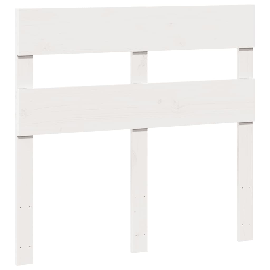 vidaXL Cadru de pat fără saltea, alb, 75x190 cm, lemn masiv de pin