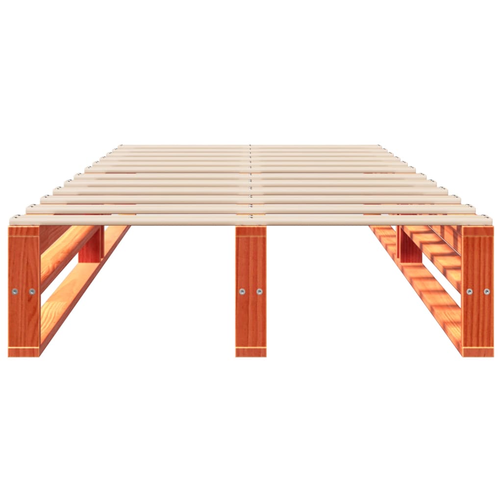 vidaXL Pat de zi fără saltea, maro ceruit, 90x200 cm, lemn masiv pin