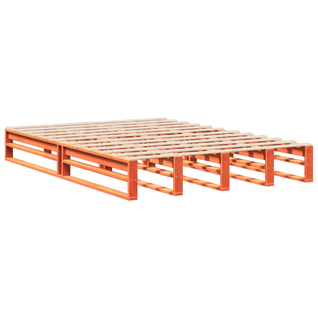 vidaXL Cadru de pat fără saltea, maro ceruit 140x200 cm lemn masiv pin vidaXL Cadru de pat fără saltea, maro ceruit 140x200 cm lemn masiv pin
