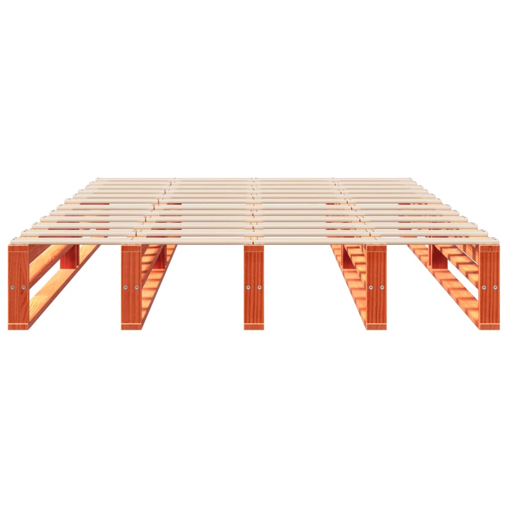 vidaXL Cadru de pat fără saltea, maro ceruit 150x200 cm lemn masiv pin vidaXL Cadru de pat fără saltea, maro ceruit 150x200 cm lemn masiv pin