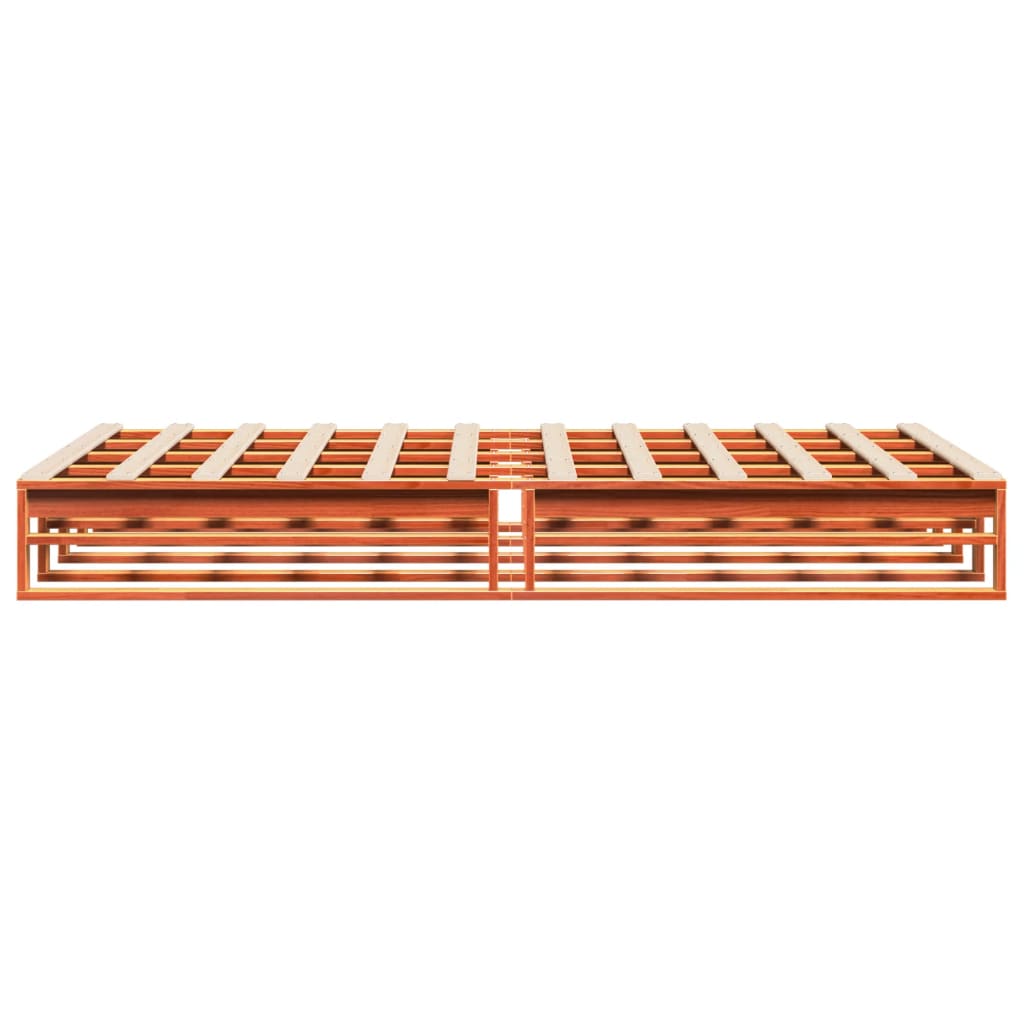 vidaXL Cadru de pat fără saltea, maro ceruit 150x200 cm lemn masiv pin vidaXL Cadru de pat fără saltea, maro ceruit 150x200 cm lemn masiv pin