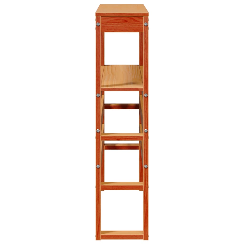 vidaXL Tăblie de pat cu rafturi, maro ceruit, 100 cm, lemn masiv pin